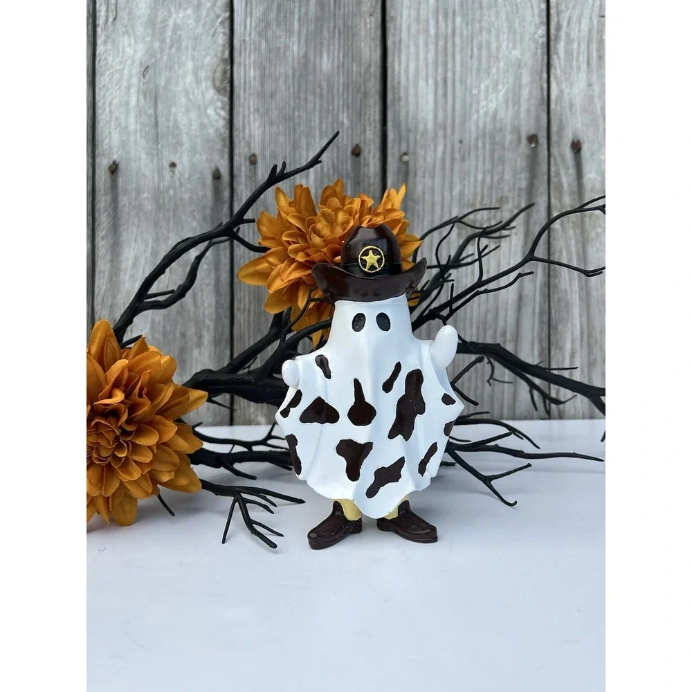 Sheriff Cowboy Ghost 6 in Tall Resin Figurine Halloween cute New